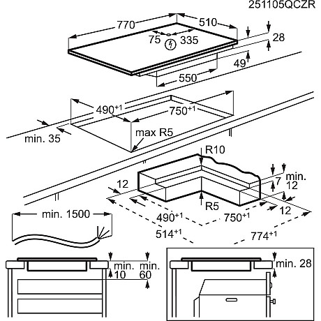 Electrolux - EH80KB7CSC - Induktionshäll 800 SenseBoil & Fry SaphirMatt