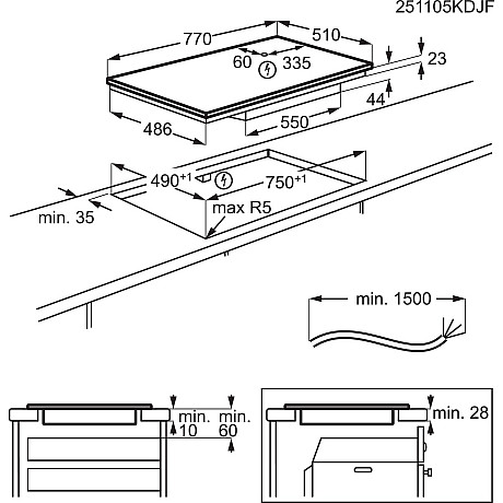 Electrolux - EH80KB7CSC - Induktionshäll 800 SenseBoil & Fry SaphirMatt