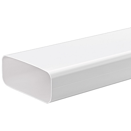 Asko - Platt kanal utan muff, Naber, längd 1000 mm, Vit