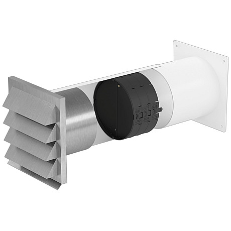 Asko - HD3001 - Väggkanal med Thermobox, Ø 150 mm Naber, Vit / rostfritt stål