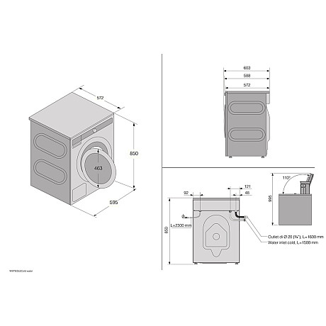 Asko - W3096CW-T309HCW, Vit med WIFI