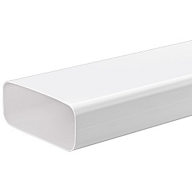 Tillbehör till häll/fläkt Asko - Platt kanal utan muff, Naber, längd 1000 mm, Vit