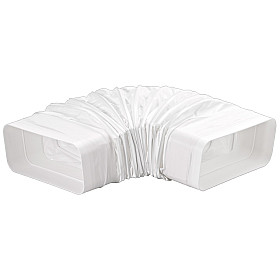 Tillbehör till häll/fläkt Asko - Platt flexrör med integrerad muff, Naber, längd 250-550 mm, Vit