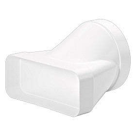 Tillbehör till häll/fläkt Asko - HD2005 - Övergångsdel från rektangulär till rund Ø 150 mm, Naber, vit