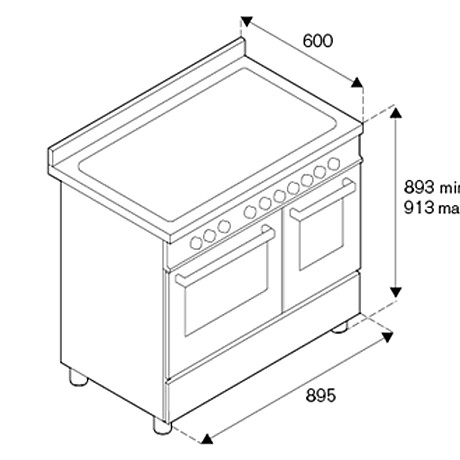 Bertazzoni - HER95I2ENEC, 120 cm, Svart, 2 ugnar, Heritage-serien