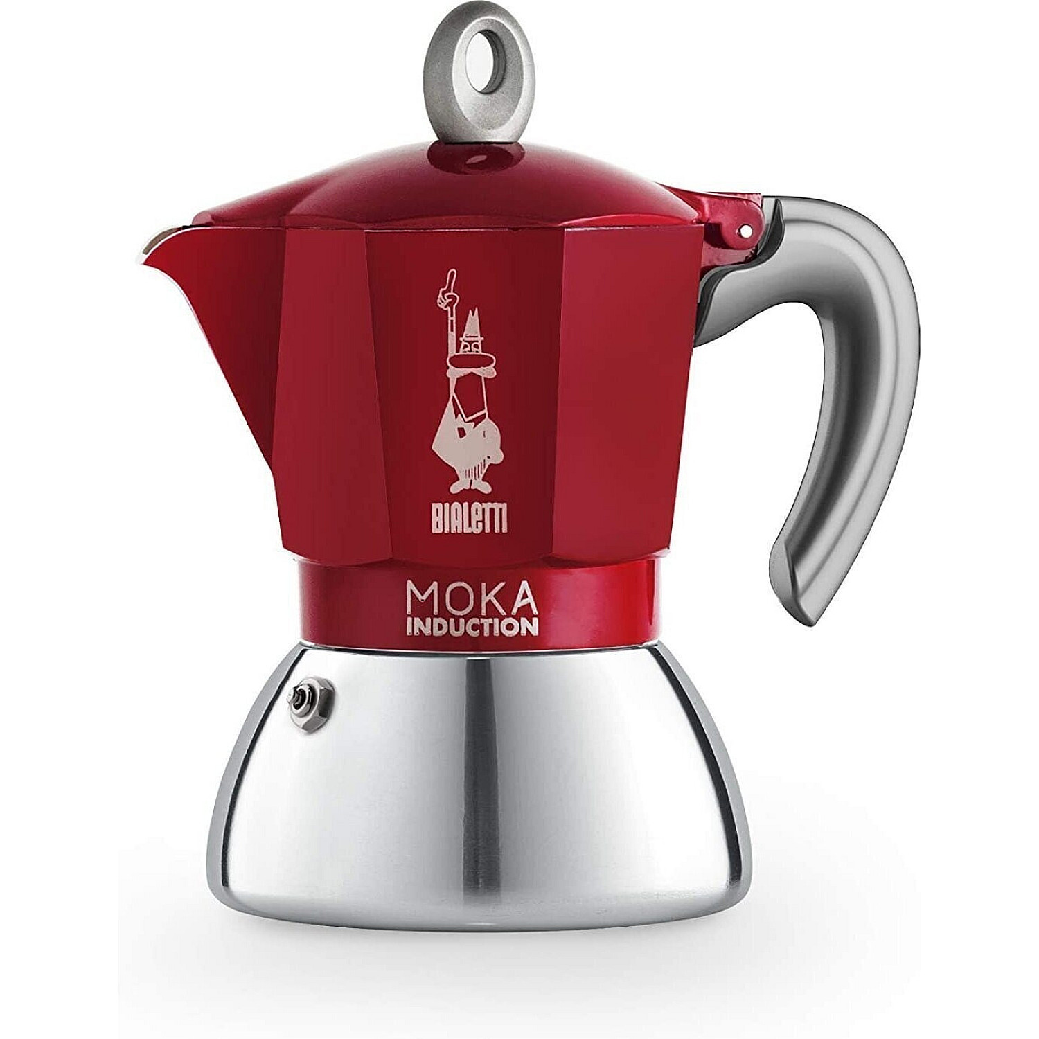 Bialetti mokabryggare moka induktion, 6 koppar, röd