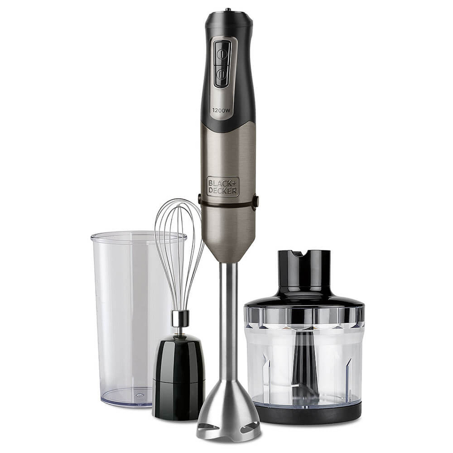 Black+decker mixer hand blender set 1200w brushed