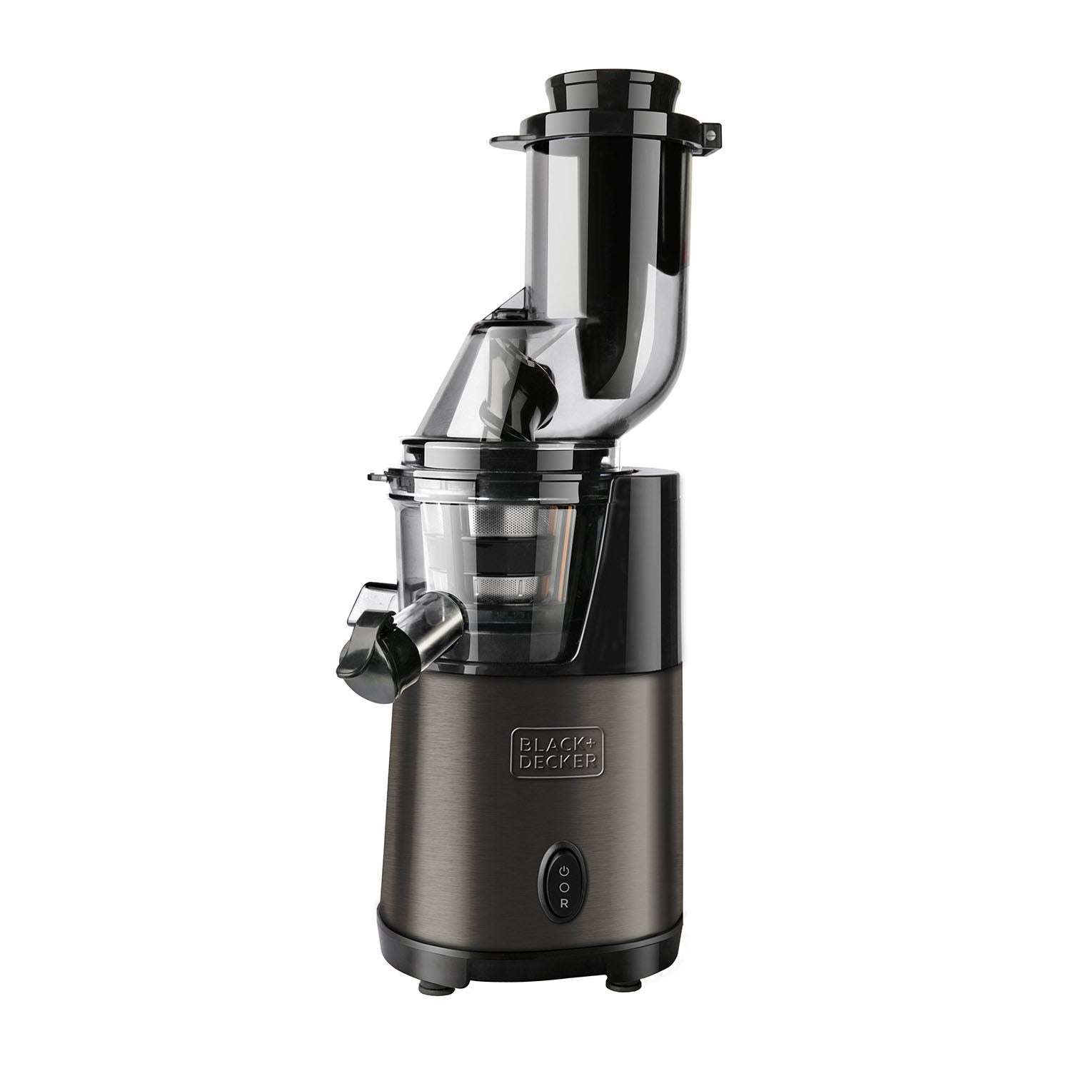 Black+decker slow juicer slow juicer, borstat rostfritt st&aring;l