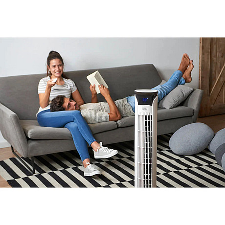 Black+Decker - Pelarfläkt Vit 102cm 45W