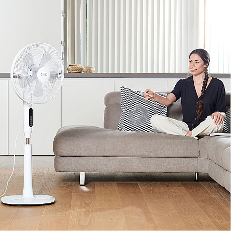 Black+Decker - Golvfläkt 5 Blad Vit 50W