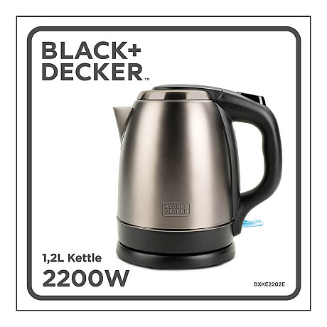 Black+Decker - ES9580050B Vattenkokare 1,2L, Borstat stål