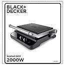 Black+Decker - ES9680030B Bordsgrill 2000W, Borstat stål