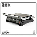 Black+Decker - ES9680090B Bordsgrill 2200W, Borstat stål