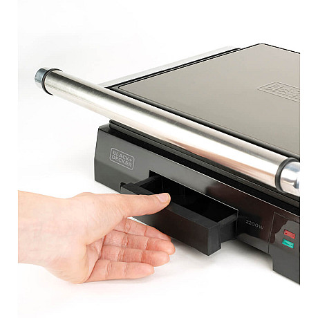 Black+Decker - ES9680090B Bordsgrill 2200W, Borstat stål