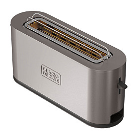 Brödrost Black+Decker - Inox - Långt Fack, 1000 W, 7 Nivåer