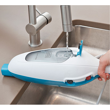 Black & Decker - FSM13E1-QS - Ångmopp, Basic - Vit, Uppvärmning på 30 sekunder