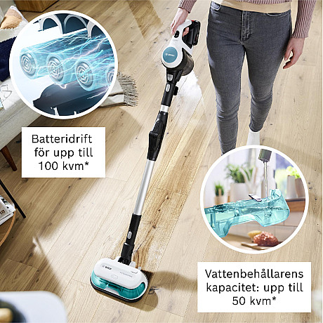 Bosch - BCS71HYG2 - Unlimited 7 ProHygienic Aqua med mopp, vit
