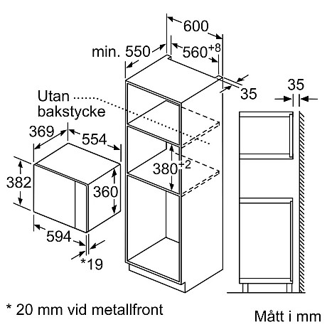 Bosch - BFL554MB0, autopilot, rymlig, för 38-nisch