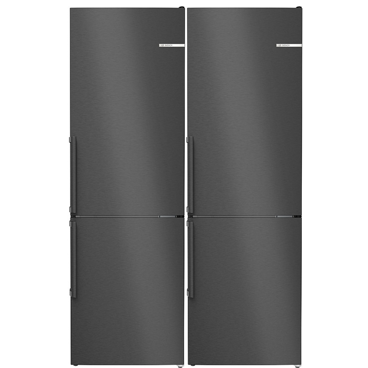 Bosch kombisk&aring;p 2st kgn36vxct - serie 4, 186cm, otroligt tysta, black steel