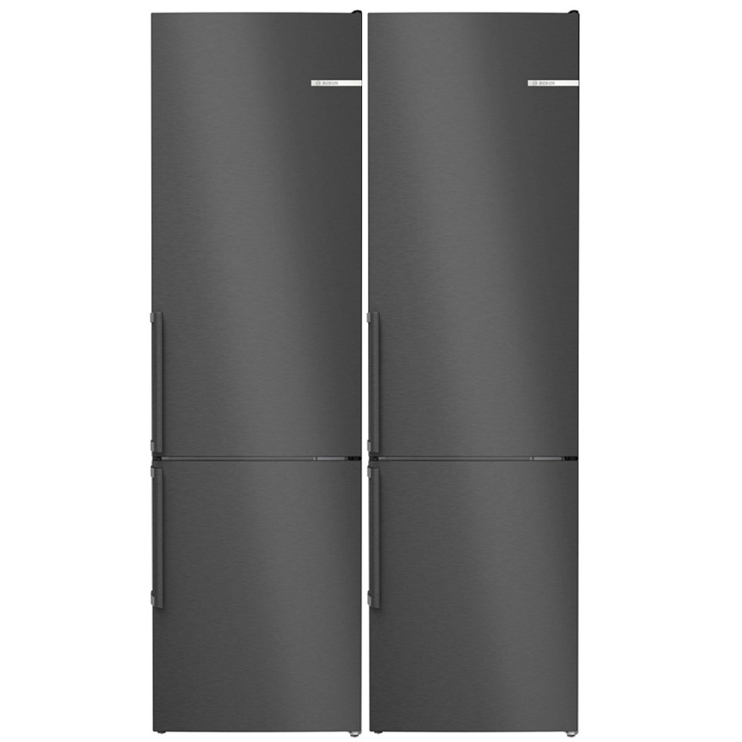 Bosch kombiskåp 2st kgn39vxct - serie 4, 203cm, otroligt tysta, black steel