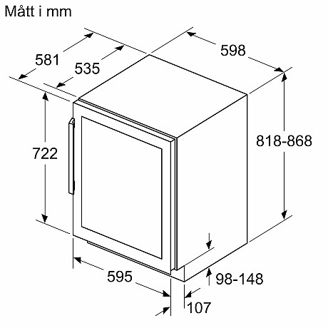 Bosch - KUW21AHG0, 44 flaskor
