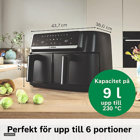 Bosch - MAFD440B7 - Serie 4 med två korgar 9 liter, Svart