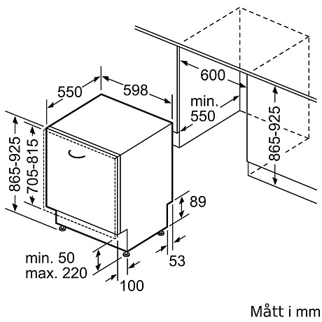 Bosch - SBH4HVX00E  Serie 4 - Passar IKEA Metod