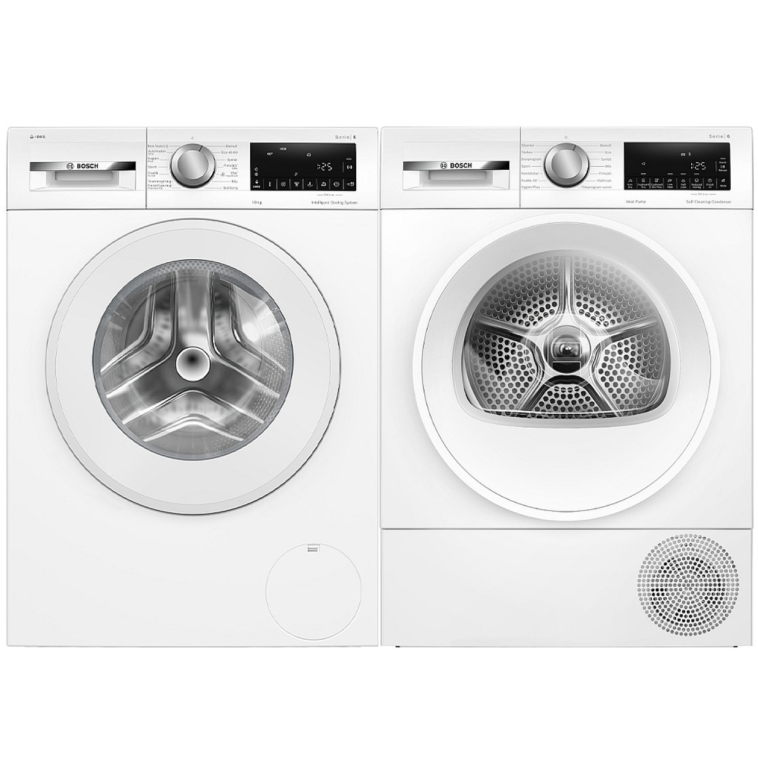 Bosch paket tv&auml;ttmaskin och torktumlare wgg254flsn-wqg2450msn - serie 6, autodosering och speed perfect