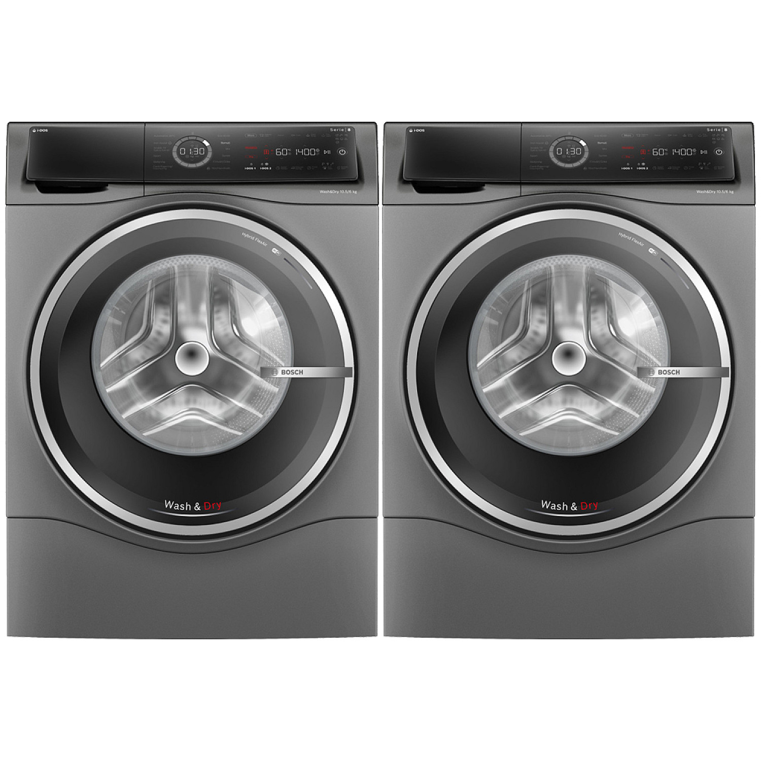 Bosch kombi tvätt/tork wnc254arsn - serie 8, idos, 10.5/6 kg, 1400 v/min