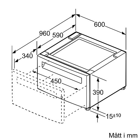 Bosch - WTZPW20D - monteringsram tork med utdragslåda