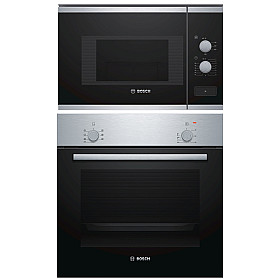  Bosch - HBF010BR1S + BFL520MS0 - Rostfri, ugn varmluft, mikro 800 W