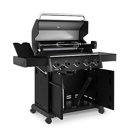 Broil King - Crown 590 Shadow - Gasolgrill med 5 brännare, sidobrännare & rotisseri