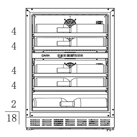 Cavin - Arctic Collection 60D Shallow - Vinkyl 18 flaskor, 40 cm djup