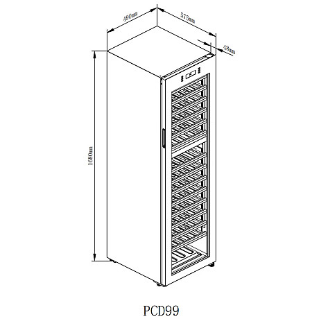Cavin - PCD99FGB - Fristående Polar 99 med helglasdörr, 49 cm, Svart