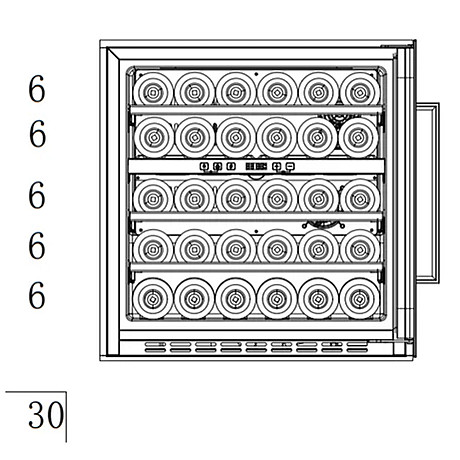 Cavin - SCD60FGB - Integrerad Scandinavian Collection 60, glasdörr, Svart