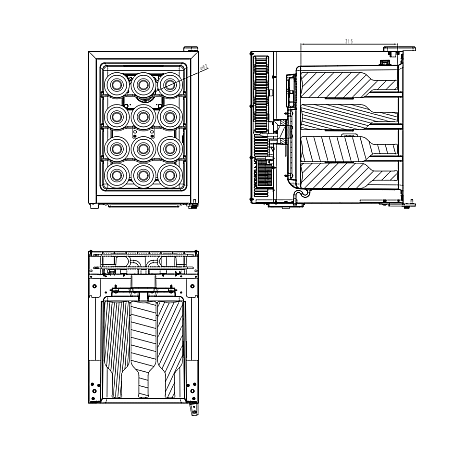 Cavin - Tundra Collection 12 TC-12B - Vinkyl för 12 flaskor