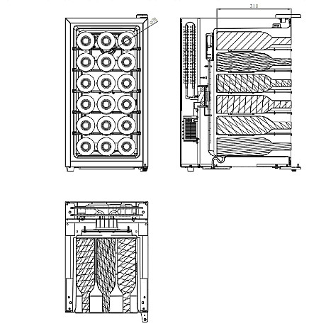 Cavin - Tundra Collection 18 TC-18B - Vinkyl för 18 flaskor