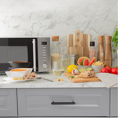 Champion - MW135 - Rostfri, 23L - Grill & upptiningsfunktion