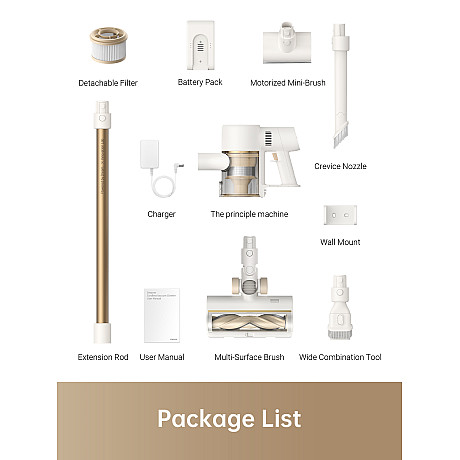 Dreame - R10 - Vit med LED belysning & 60 min drift