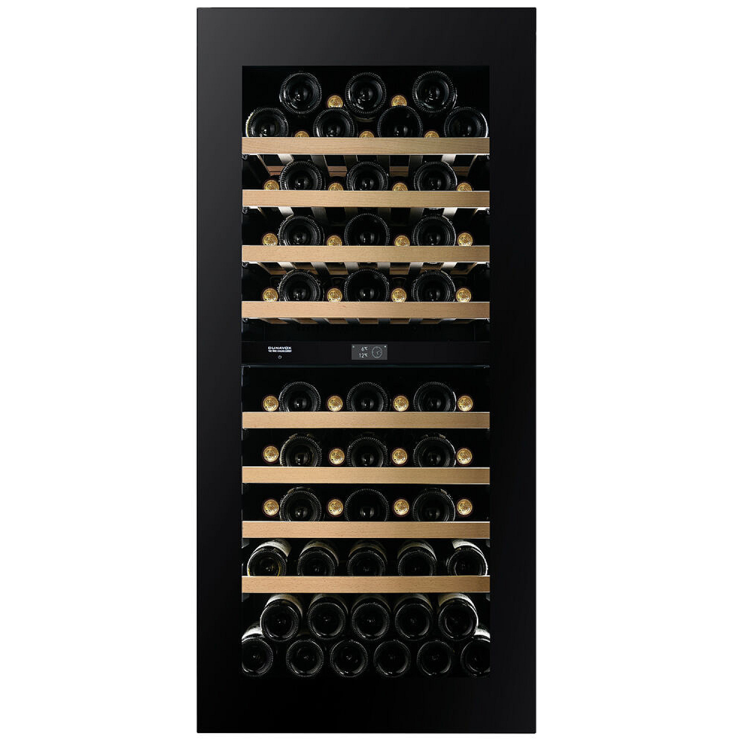 Dunavox vinkyl inbyggnad noble 70 - dubbel zon, 70 flaskor, svart