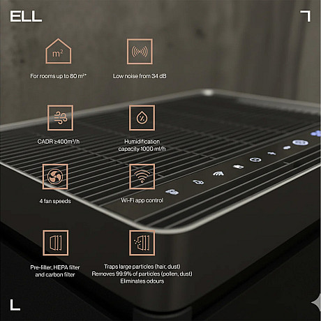 ELL - Pury Dark Purifier Luftrenare med luftfuktare