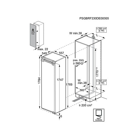 Electrolux - EUA7NE18C 700 - Integrerad, NoFrost & Door on door