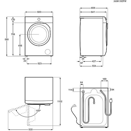 Electrolux - EWT697EX6E - Vit, Skonsam klädvård & AI-assist, tvätt 10.5/tork 6 kg