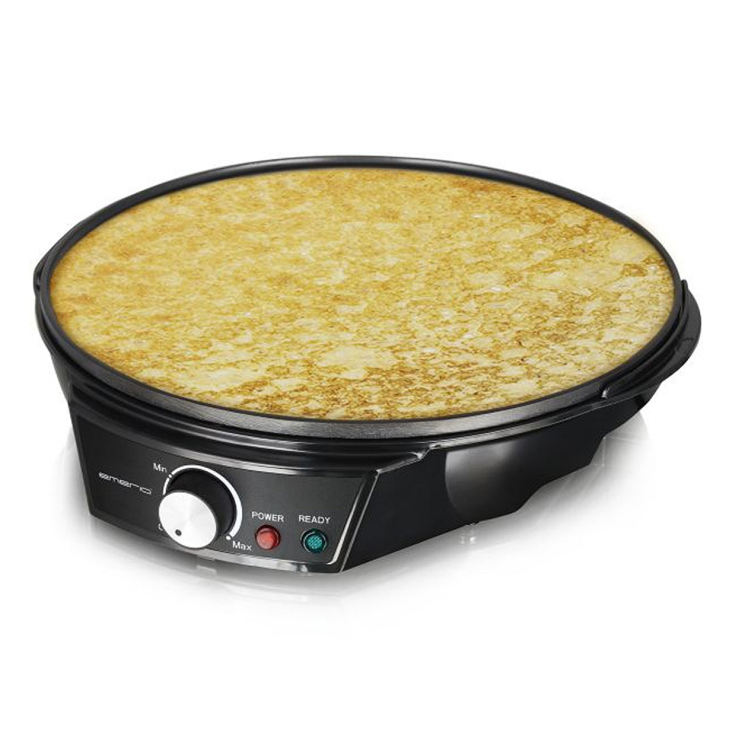 Emerio bordsgrill crepe järn, svart