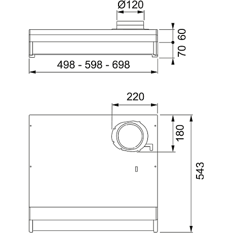 Franke - Spiskåpa Safe Spirit 1221B-12S 50cm Låg, Vit