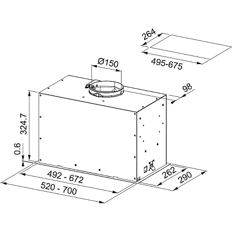 Franke - Spisfläkt Box Evo 52, Matt vit