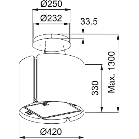 Franke - Kolfilterfläkt Smart Suspended 42cm, Vit