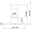 Franke - Spisfläkt T45 780 vägghängd 60cm, Rostfri