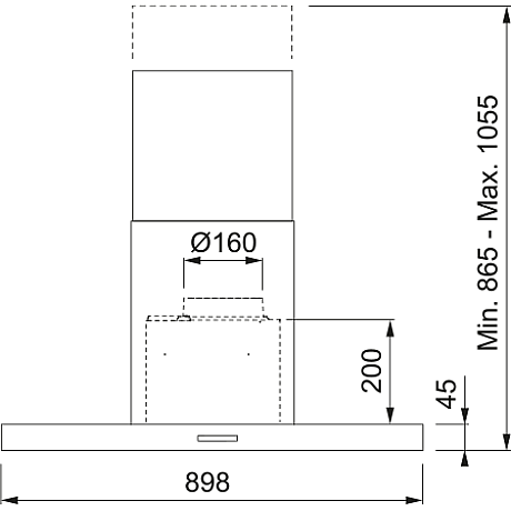 Franke - Spisfläkt T45 794-16 alliance villa 90 cm , Rostfri