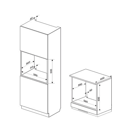 Gram - IO 5610-90 B, Svart, 65 l, Varmluft & Pizzafunktion